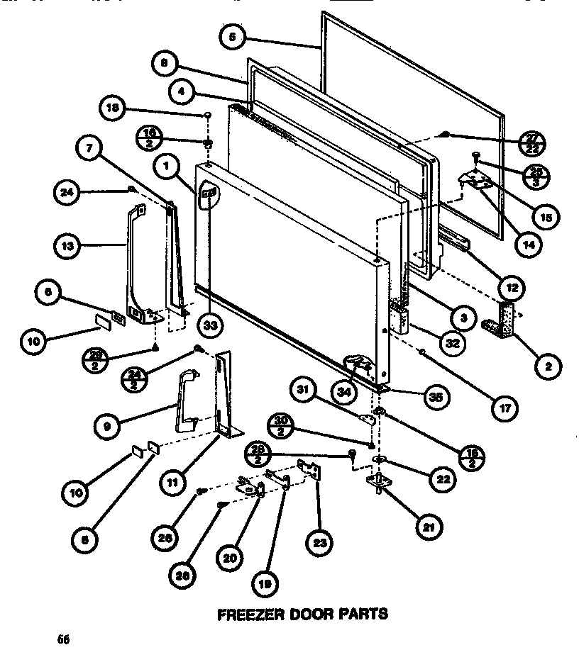 Amana TR520G1-P7655607W freezer door diagram