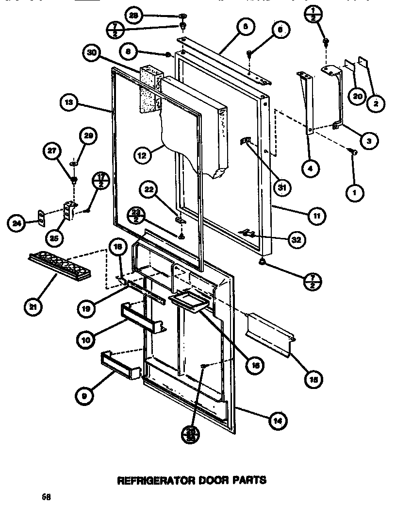 Amana TR520G1-P7655607W refrigerator door diagram