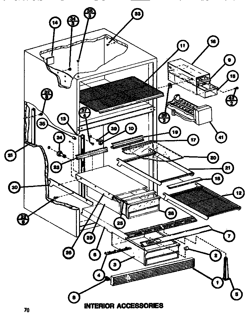 Amana TR520G1-P7655607W interior accessories diagram