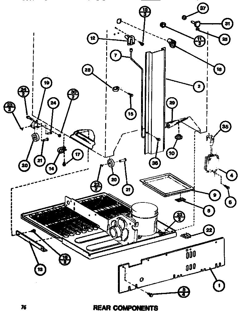 Amana TR520G1-P7655607W rear components diagram