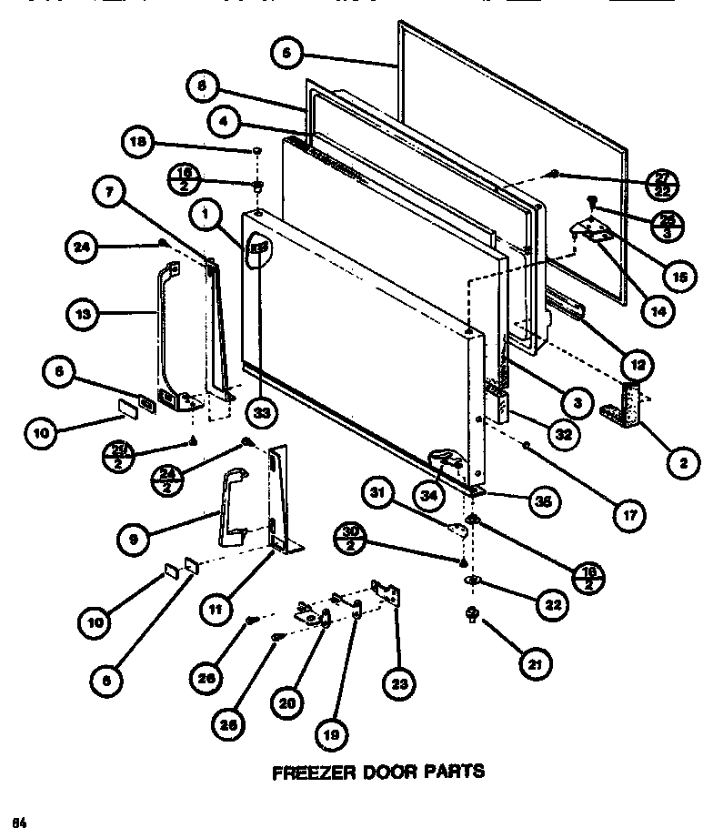 Amana TR520H1-P7655615W freezer door diagram