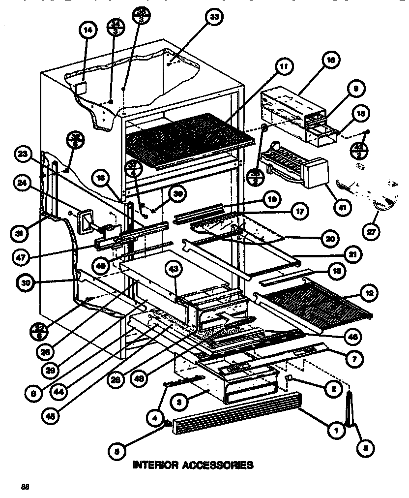 Amana TR520H1-P7655615W interior accessories diagram
