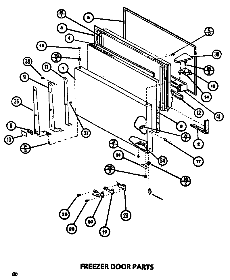 Amana TC522M-P7816008W freezer door diagram