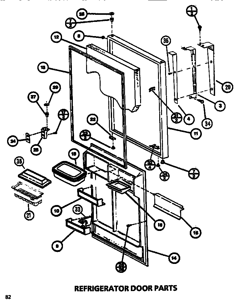 Amana TC522M-P7816008W refrigerator door diagram