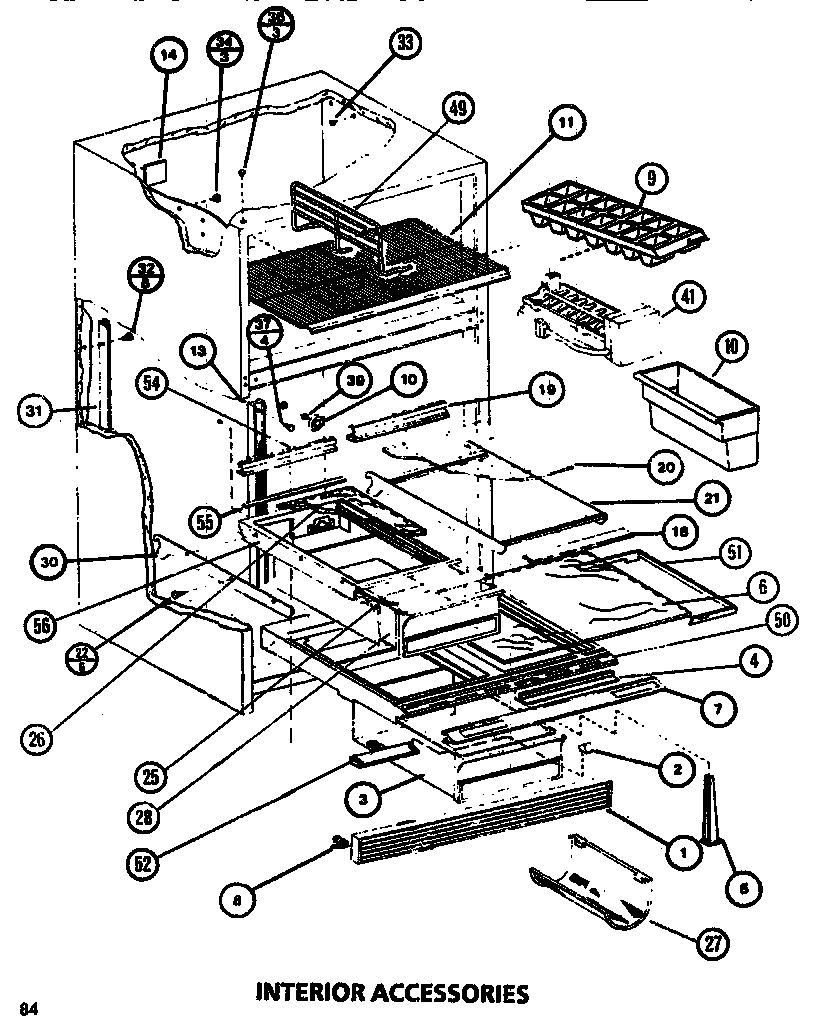 Amana TC522M-P7816008W interior accessories (tr520m1/p7816007w) diagram
