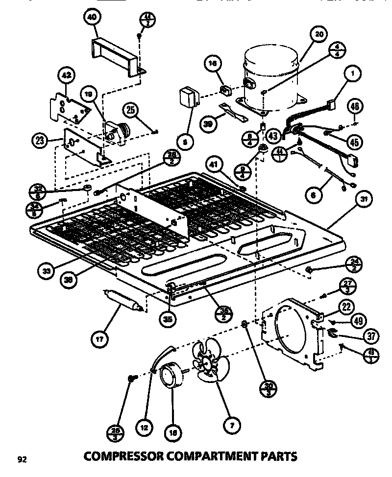 Amana TC522M-P7816008W compressor compartment diagram