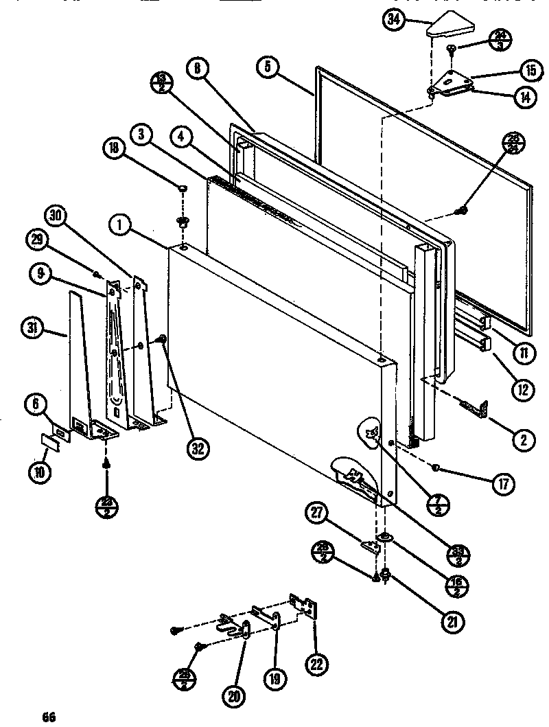 Amana TR518N-P1109803W freezer door diagram