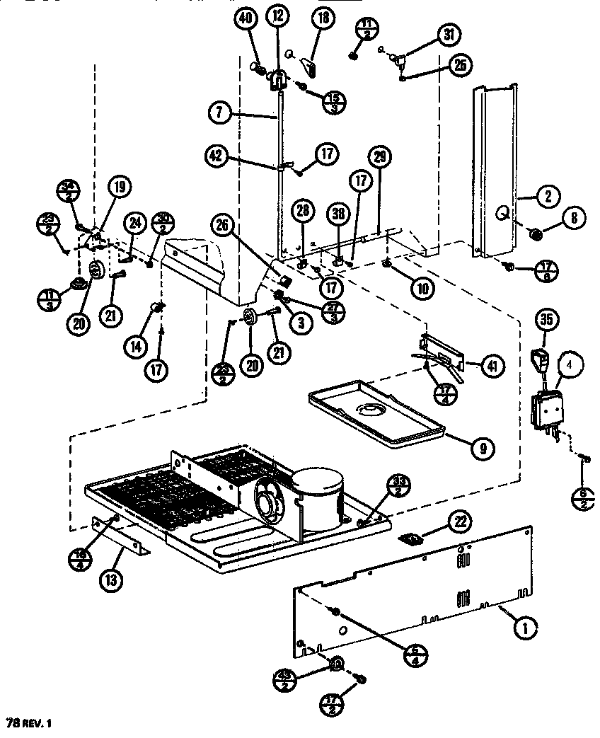 Amana TR518N-P1109803W rear components diagram