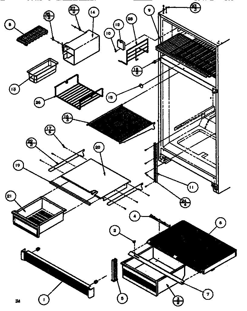 Amana TR518IQ-P1135703W cabinet shelving (tr518iq/p1135703w) (tr518q/p1135704w) diagram