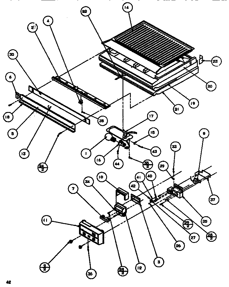Amana TR518IQ-P1135703W divider & controls diagram