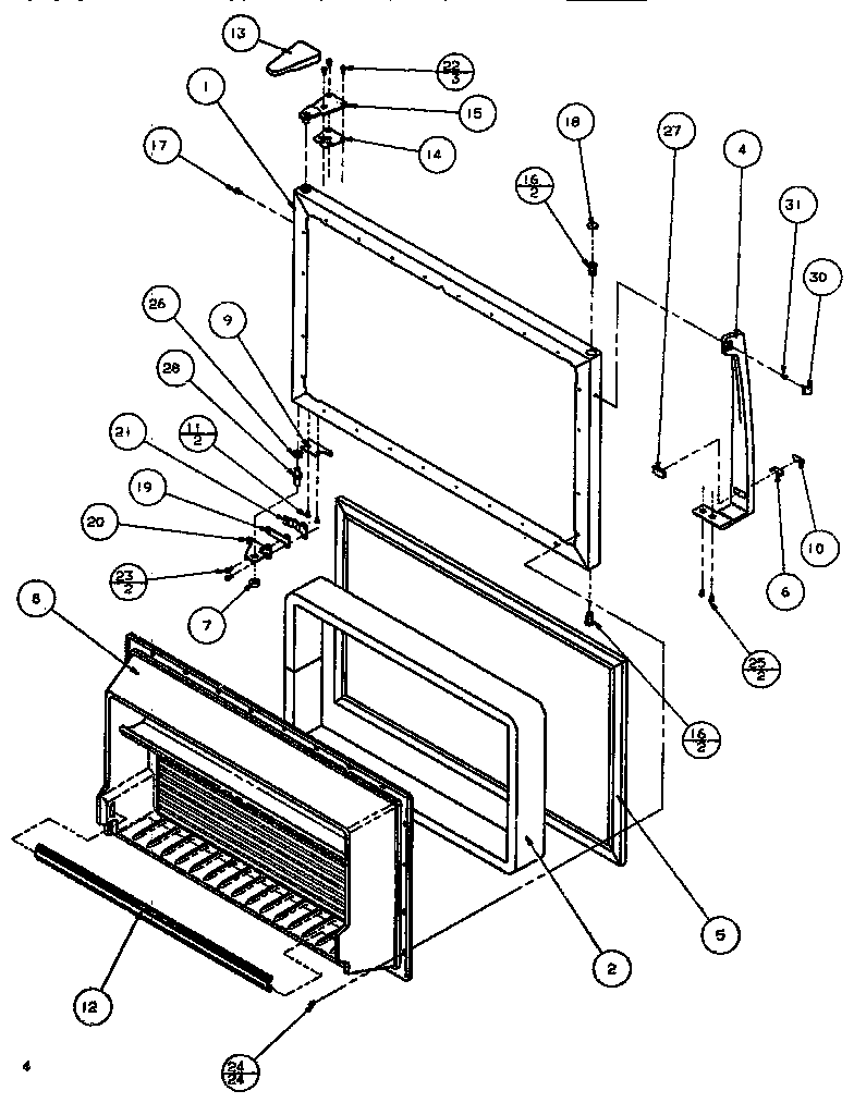 Amana TA179Q1-P1128301W freezer door diagram