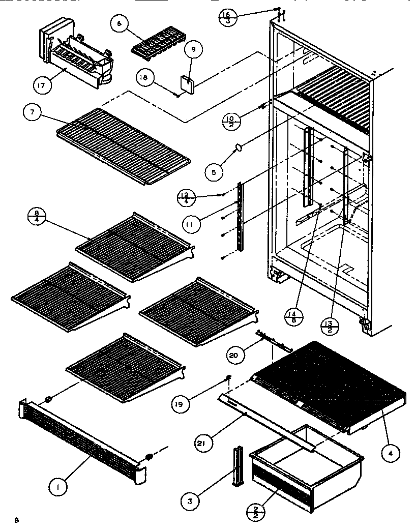 Amana TA179Q1-P1128301W cabinet shelving diagram