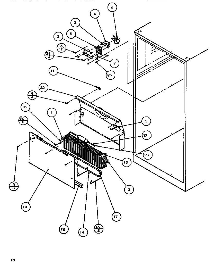 Amana TA179Q1-P1128301W evaporator area diagram