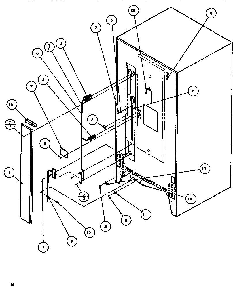 Amana TA179Q1-P1128301W cabinet back diagram