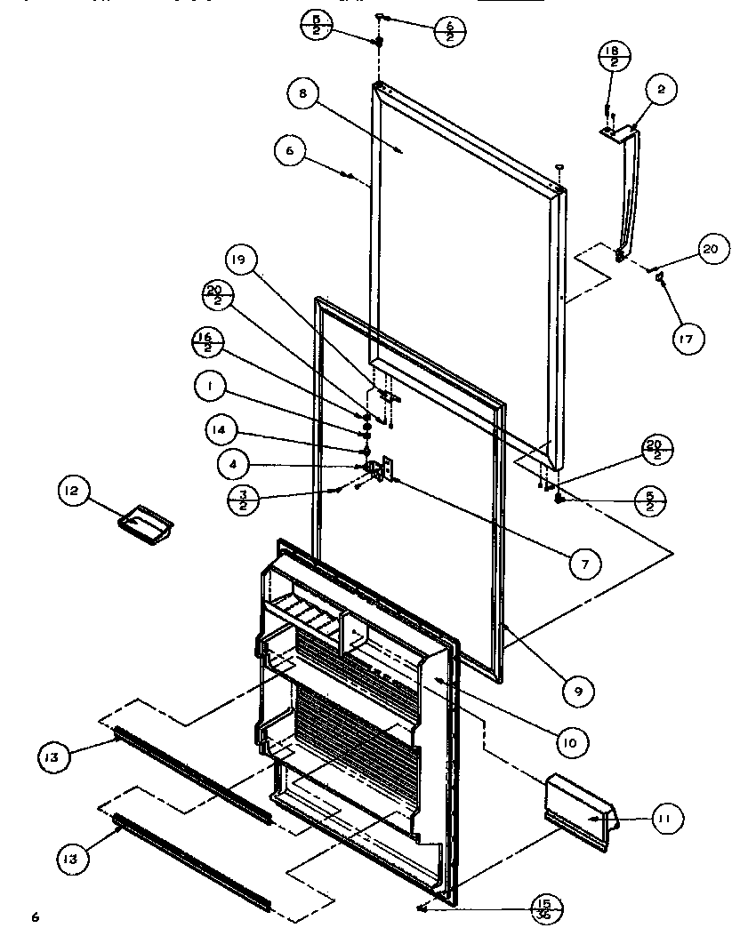 Amana TR518IT-P1170501W refrigerator door diagram