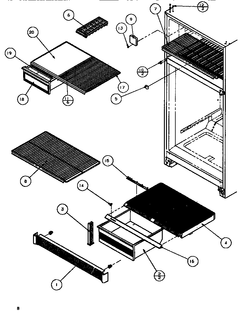 Amana TR518IT-P1170501W cabinet shelving diagram
