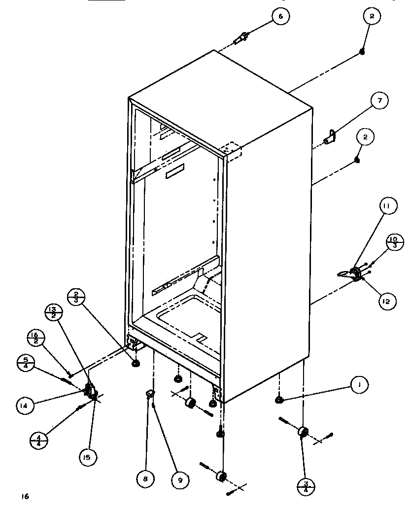 Amana TR518IT-P1170501W cabinet bottom & back diagram