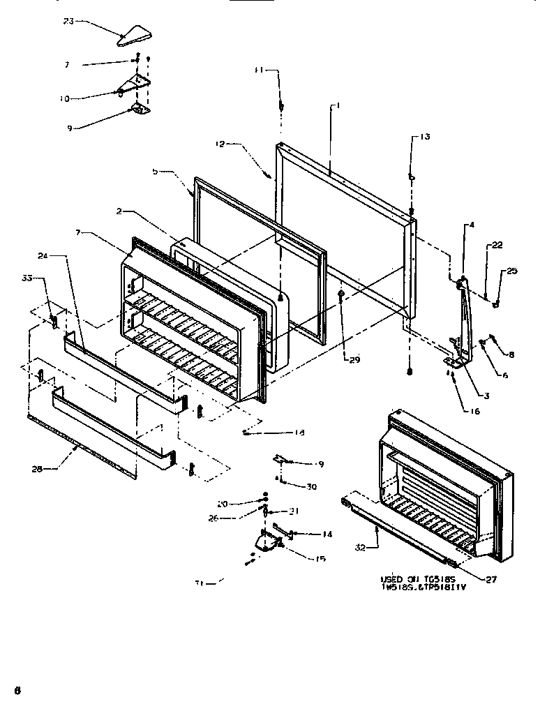 Amana TS518SW-P1183701W freezer door diagram