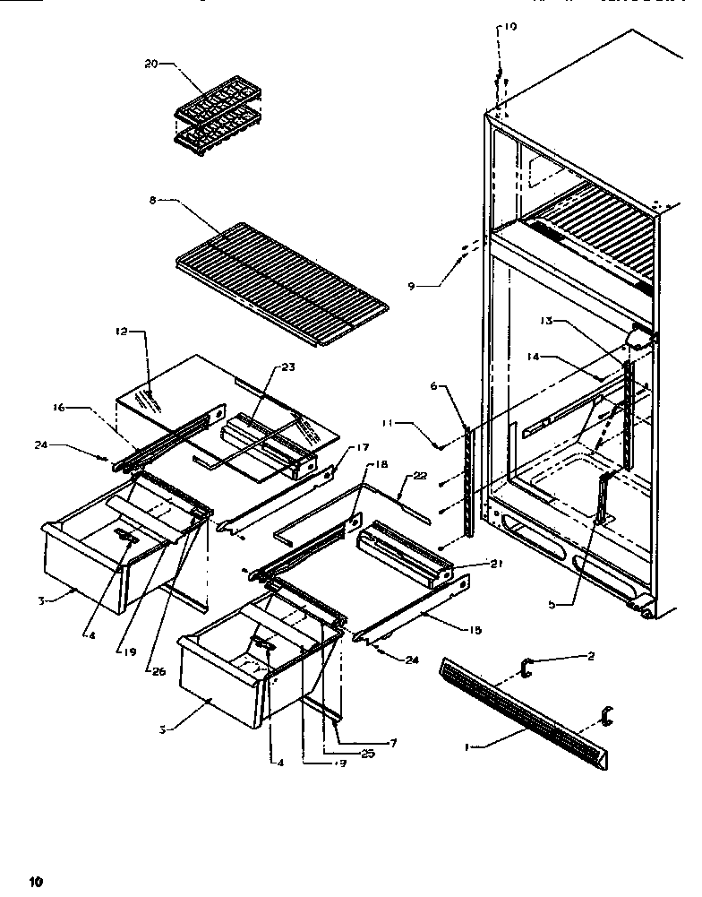 Amana TS518SW-P1183701W cabinet shelving diagram