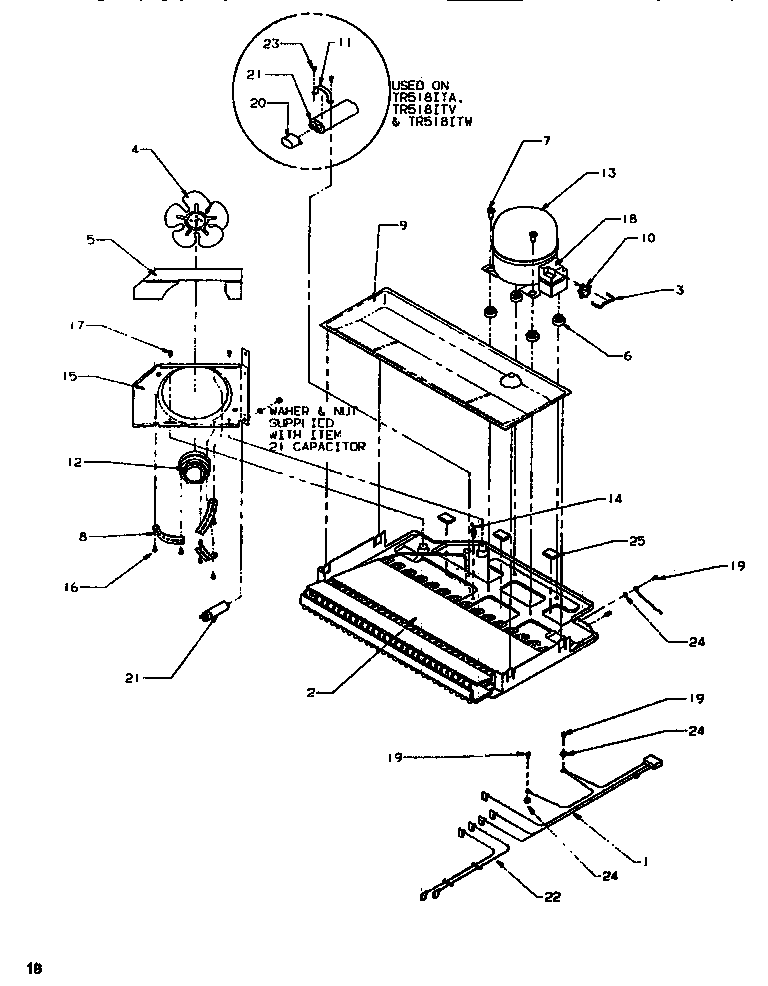 Amana TS518SW-P1183701W compressor compartment diagram