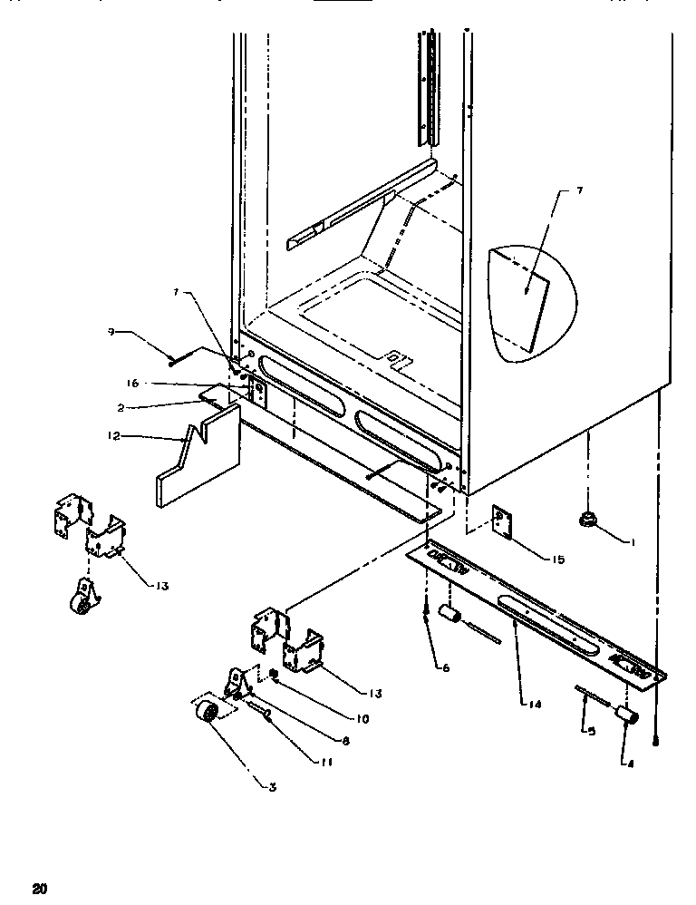 Amana TS518SW-P1183701W cabinet bottom diagram