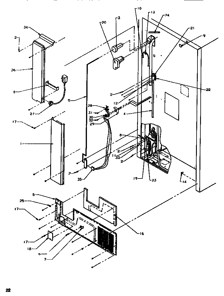 Amana TS518SW-P1183701W cabinet back diagram