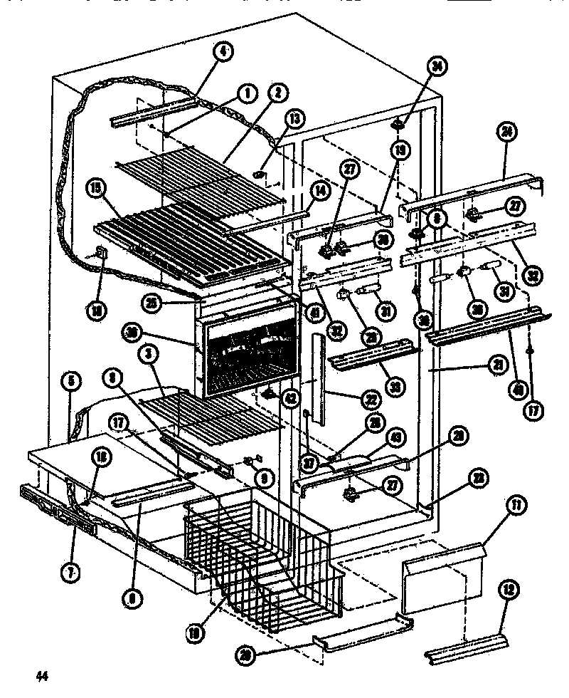 Amana SDI522F1-P7540017W freezer accessory diagram