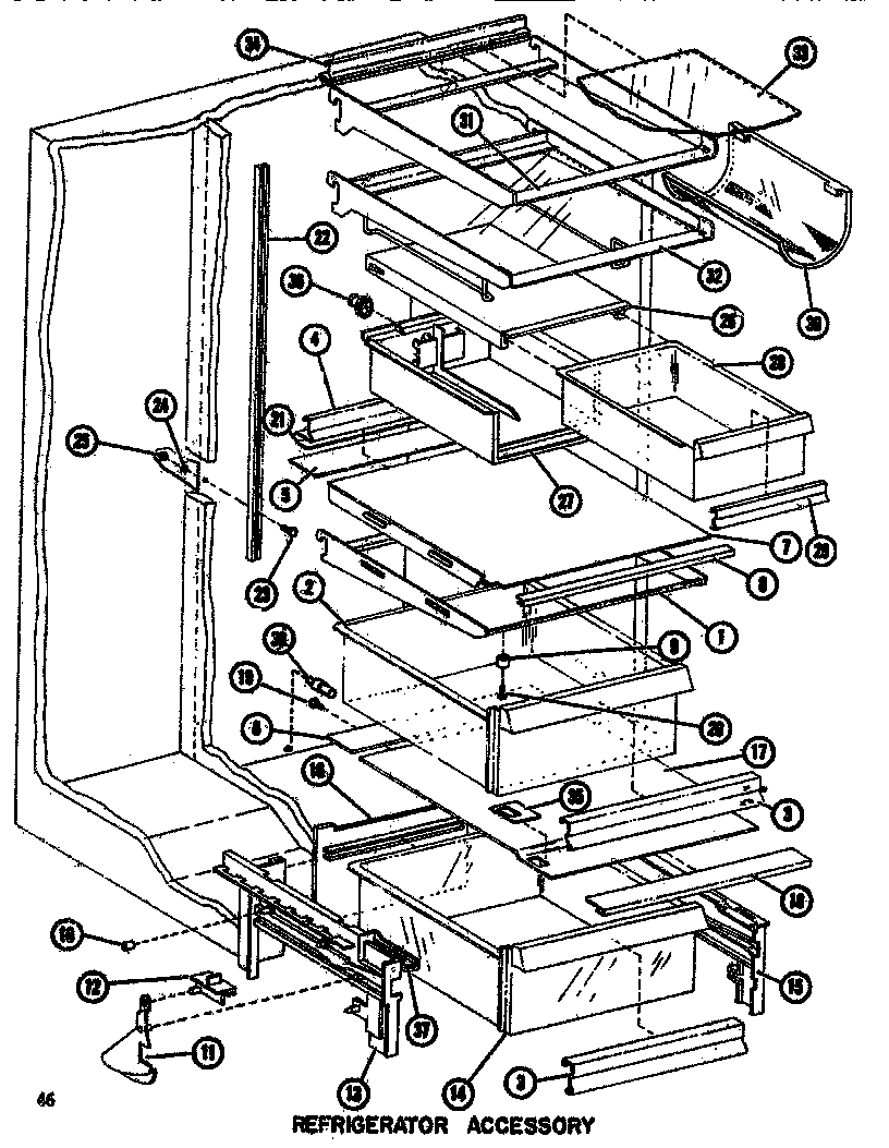 Amana SDI522F1-P7540017W refrigerator accessory diagram