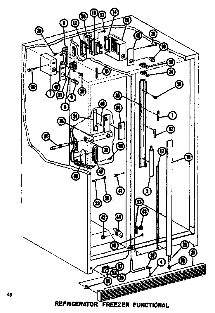 Amana SDI522F1-P7540017W functional parts (ref/frz) diagram