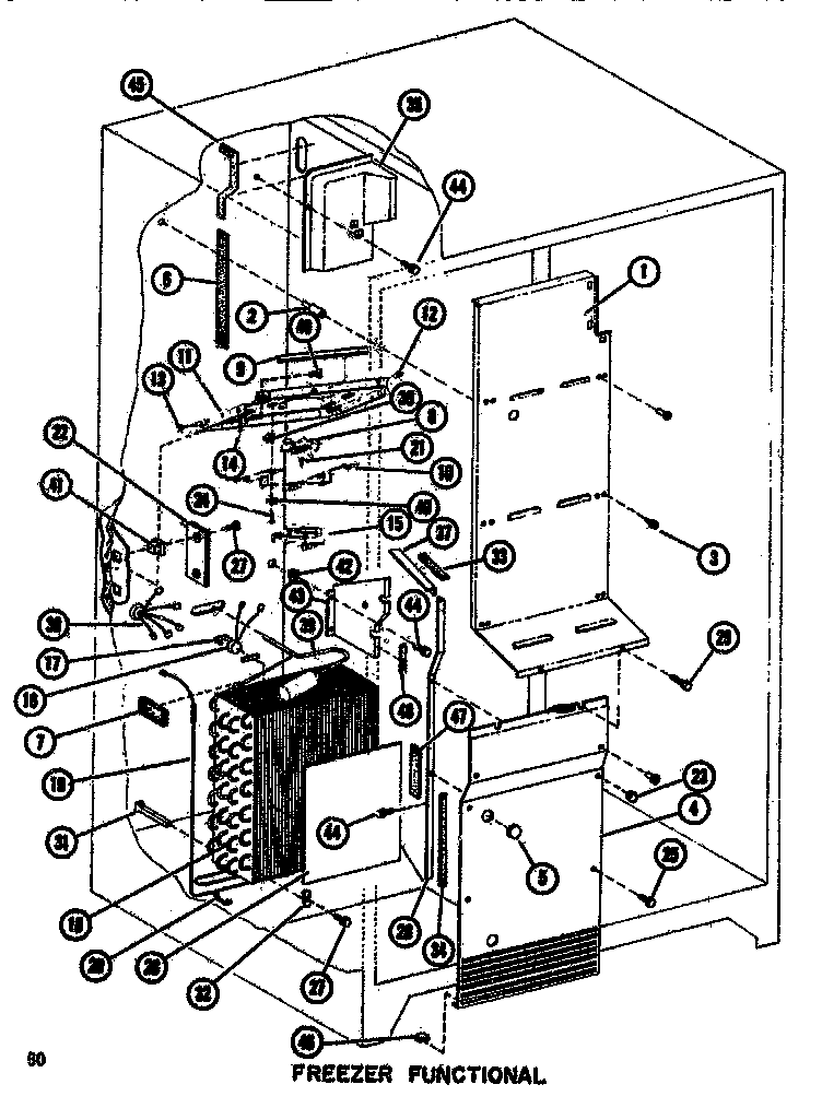 Amana SDI522F1-P7540017W functional parts (freezer) diagram
