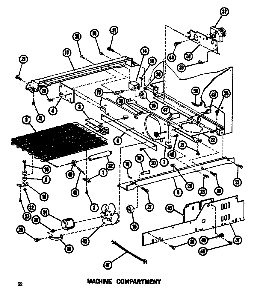 Amana SDI522F1-P7540017W machine compartment diagram