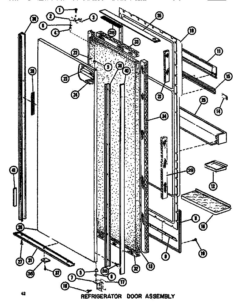 Amana SDI522F1-P7642502W refrigerator door assembly diagram