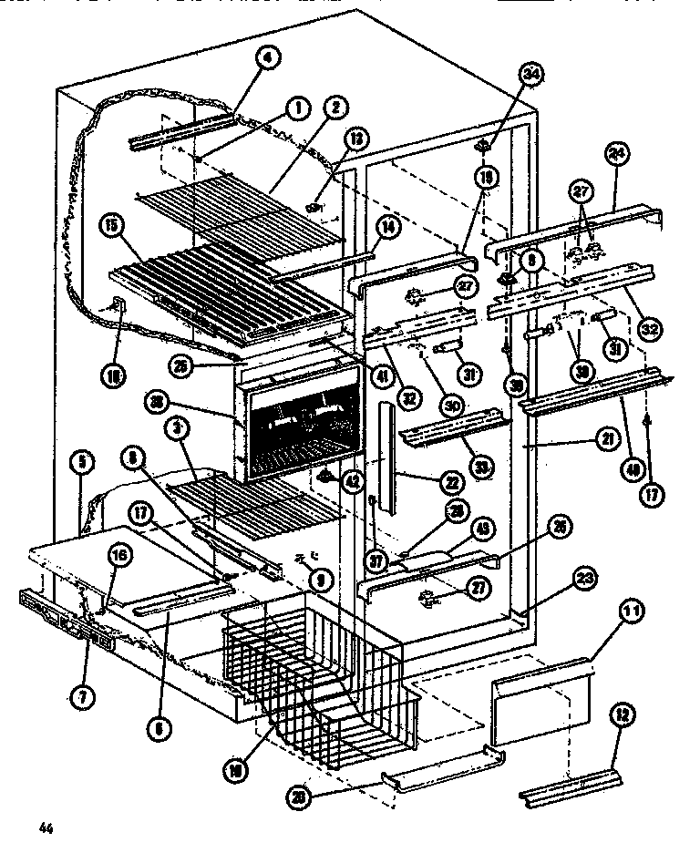 Amana SDI522F1-P7642502W freezer accessory diagram