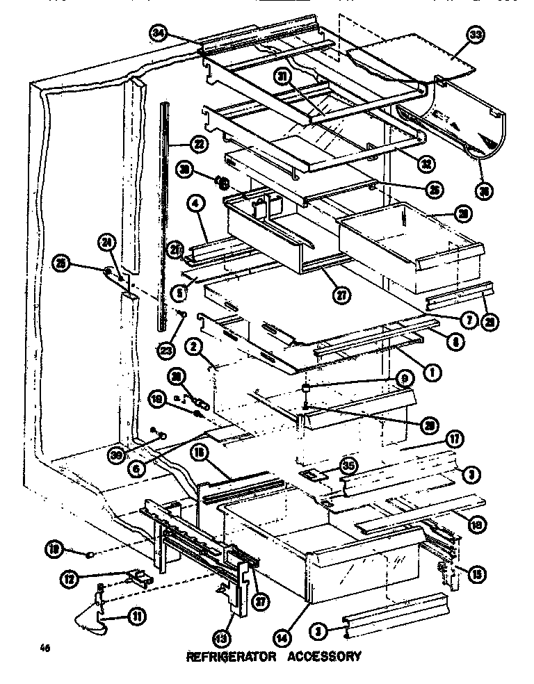 Amana SDI522F1-P7642502W refrigerator accessory diagram