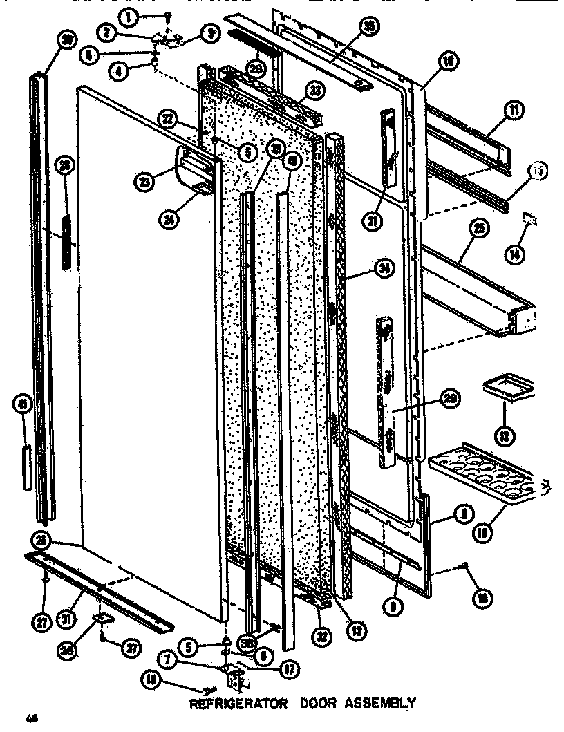 Amana SDI525F1-P7642505W refrigerator door assembly diagram