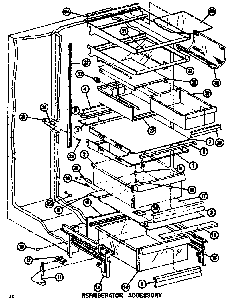 Amana SDI525F1-P7642505W refrigerator accessory diagram