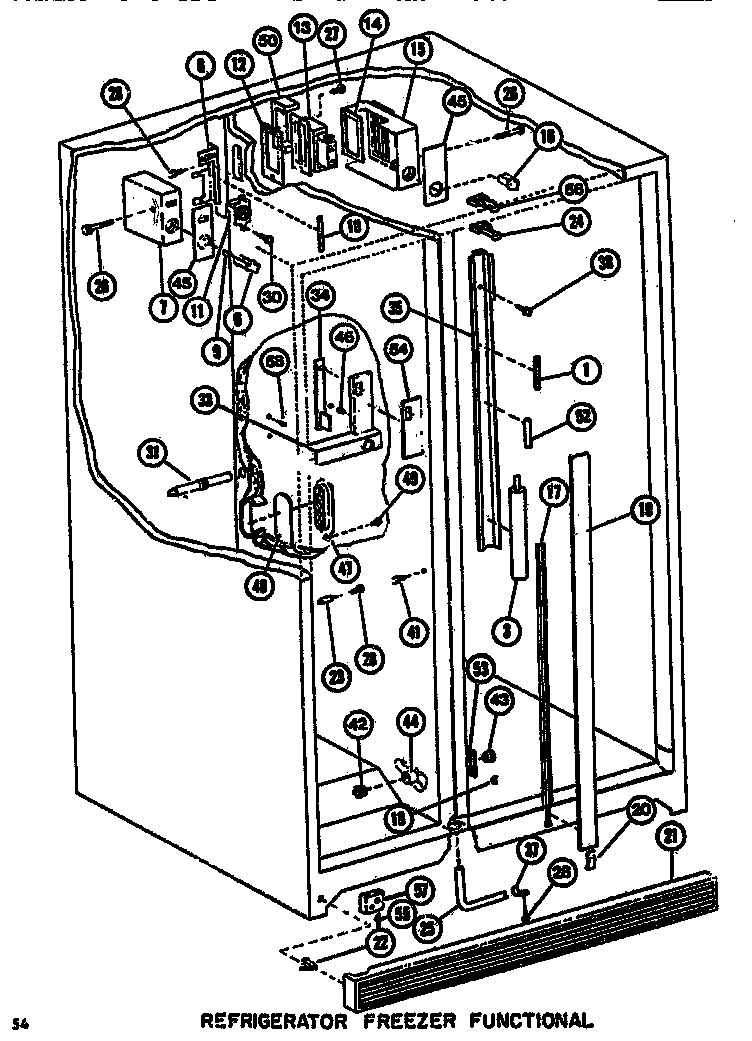 Amana SDI525F1-P7642505W functional parts (ref/frz) diagram
