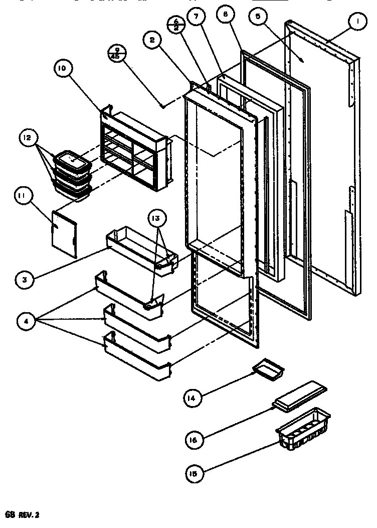 Amana SXDT522J-P7845304W refrigerator door diagram