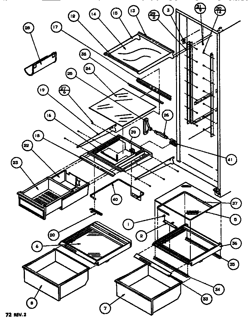 Amana SXDT522J-P7845304W shelving & drawers (ref) diagram