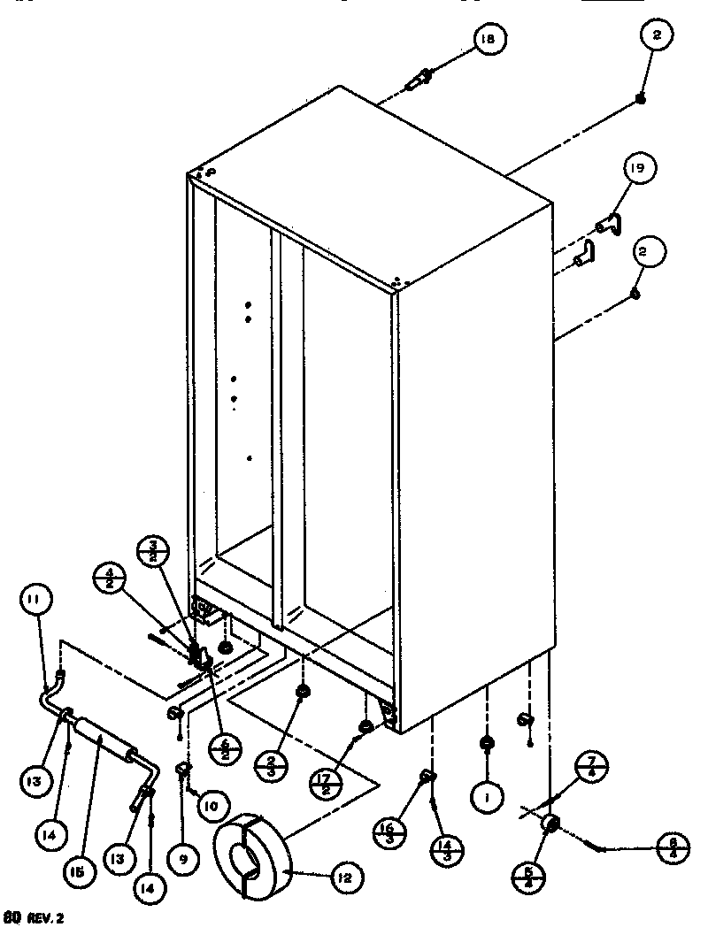 Amana SXDT522J-P7845304W drain & rollers diagram