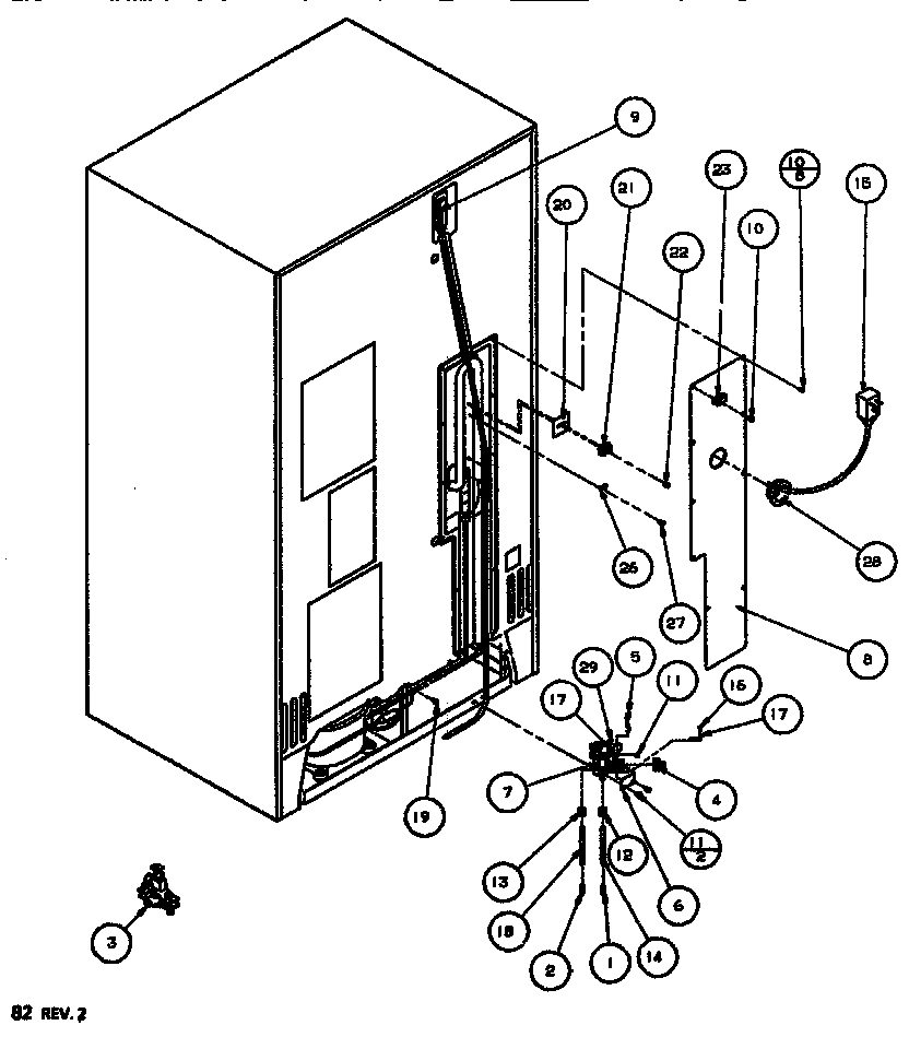 Amana SXDT522J-P7845304W cabinet back diagram