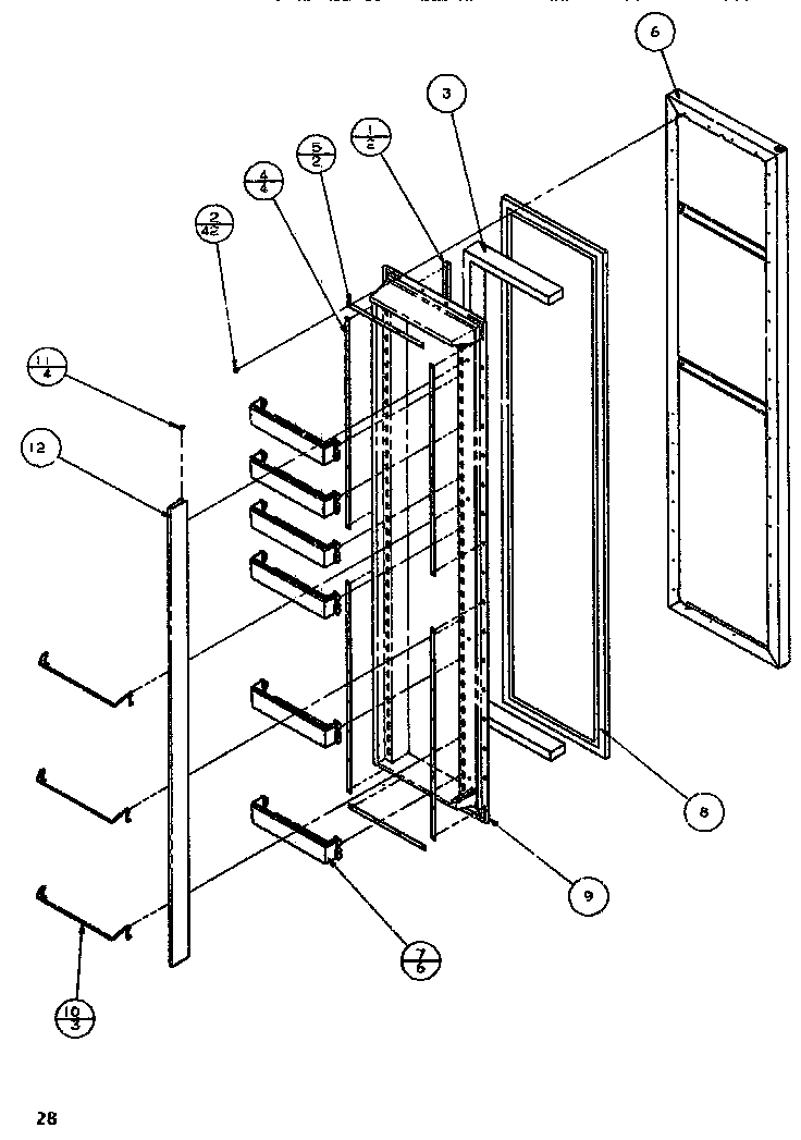 Amana SB520K-P1140701W freezer door diagram