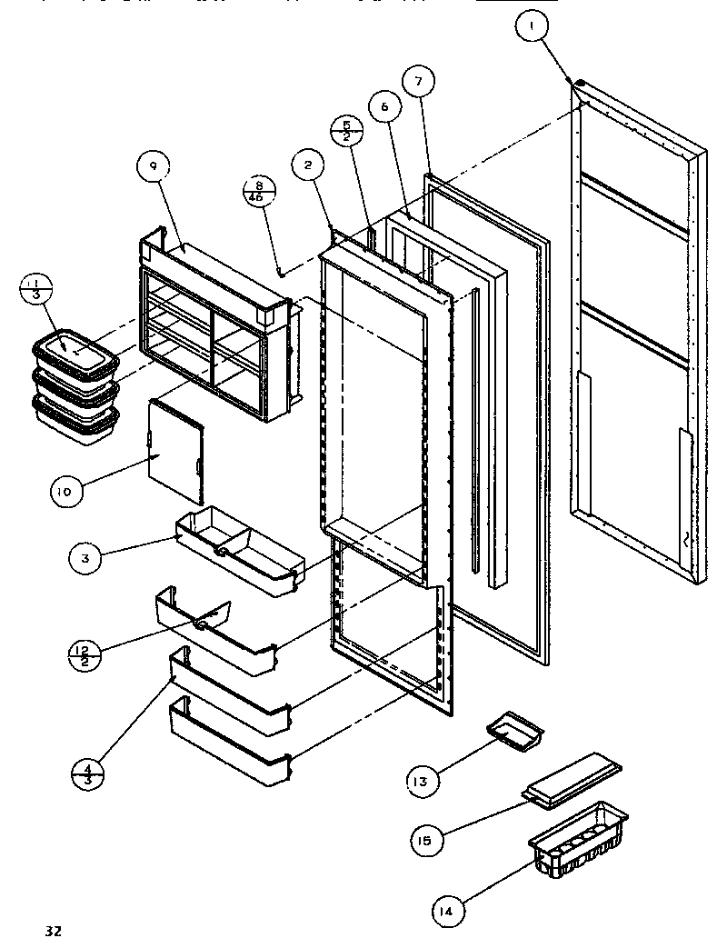 Amana SB520K-P1140701W refrigerator door diagram