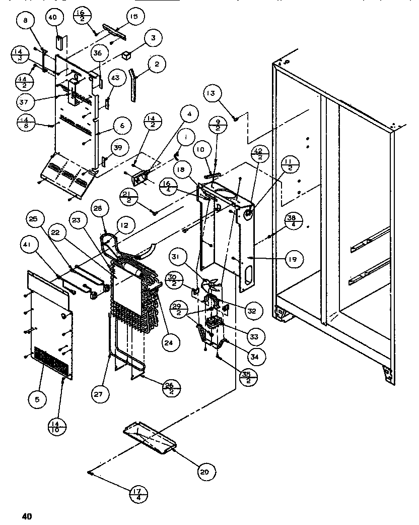 Amana SB520K-P1140701W evaporator & air handling diagram