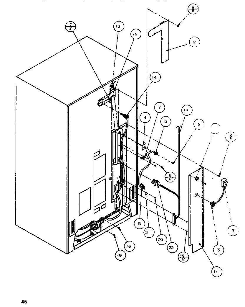 Amana SB520K-P1140701W cabinet back diagram