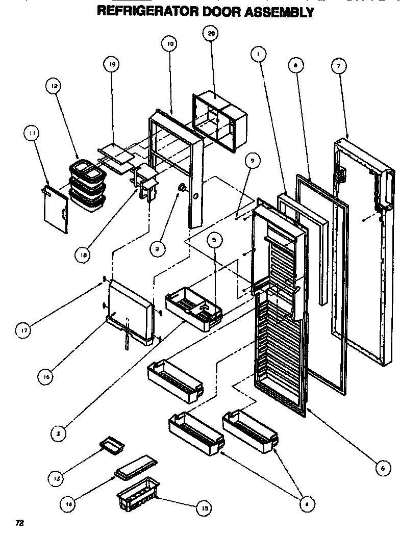 Amana SXDE528MW-P1173401W refrigerator door diagram