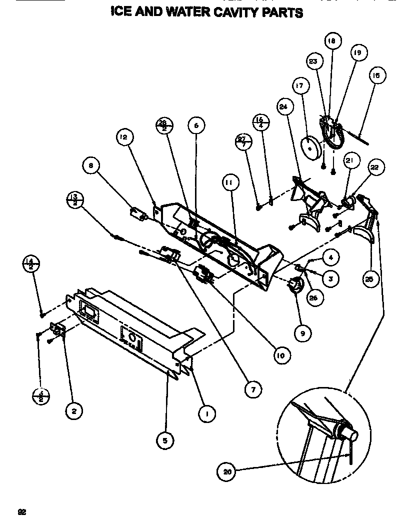 Amana SXDE528MW-P1173401W ice & water cavity diagram