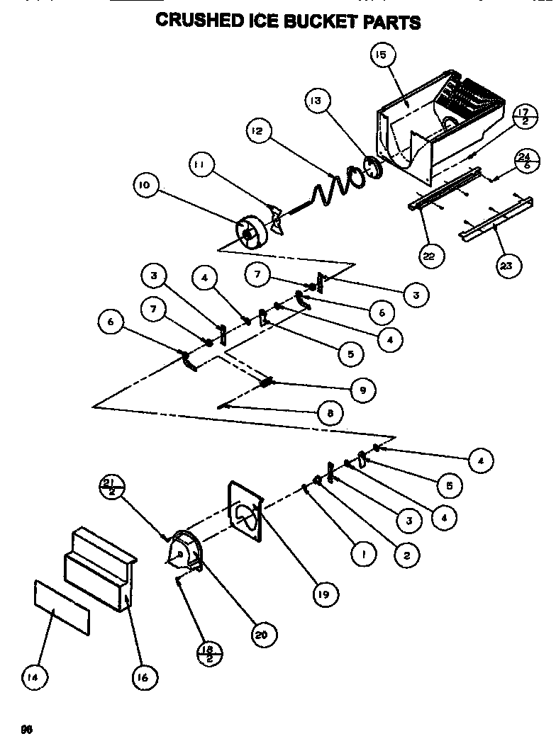 Amana SXDE528MW-P1173401W crushed ice bucket diagram