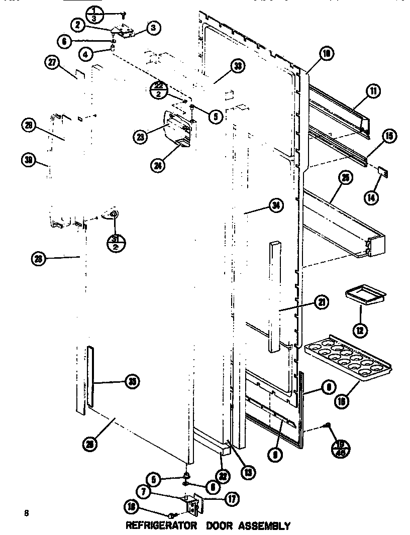 Amana SR25F1-P7700002W refrigerator door (sr22f1/p7700001w) (sr25f1/p7700002w) (sr522f/p7700003w) diagram