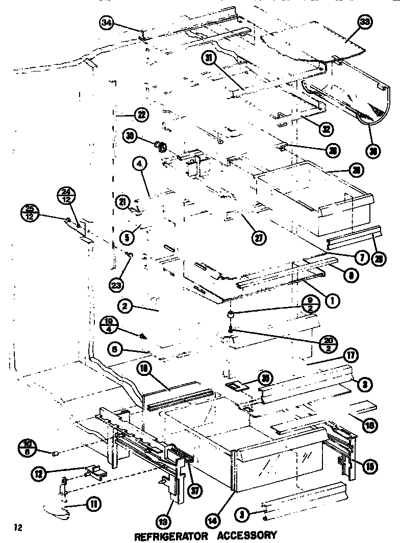 Amana SR25F1-P7700002W refrigerator accessory diagram
